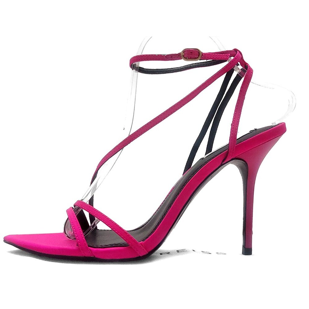 Reiss Adela Strappy Heels Sandals Satin Bright Pink Size EU 40 US 9 - Picture 9 of 9